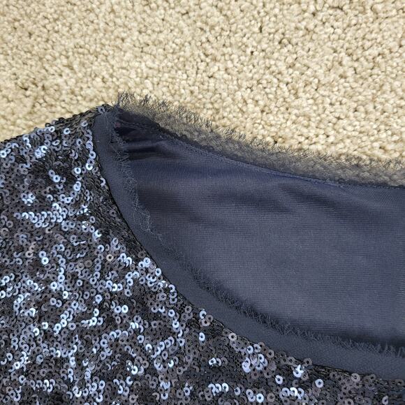 Addition Elle Sequin T-shirt Dress Womens 16 Blue Crew Neck Back Zip - Picture 10 of 12